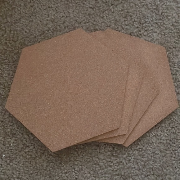 Set of 4 Hexagon Cork Tiles - Picture 2 of 2
